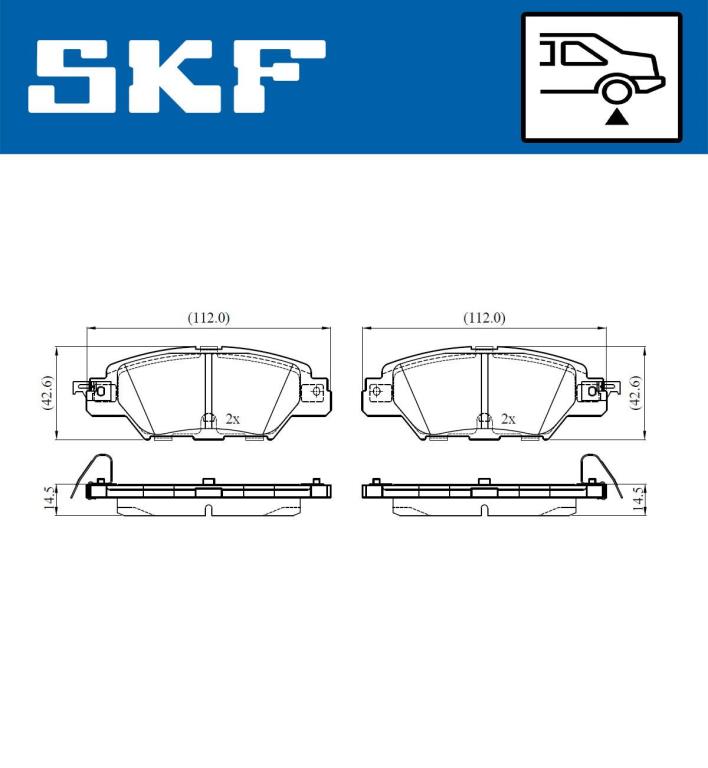 Jogo de 4 pastilhas de travão SKF ref. VKBP 90415 A